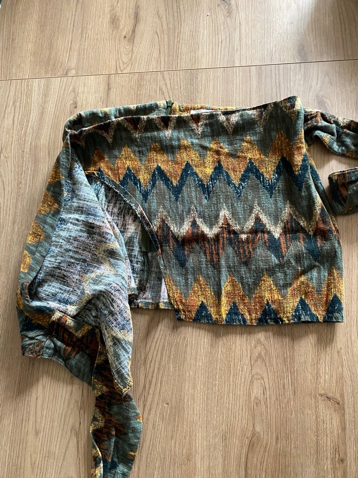 Çok Renkli Kısa Bağlamalı Mini Etek - Görsel 2