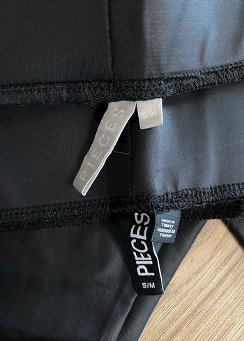 Deri Siyah Midi Kadın Spor Tayt - Görsel 2