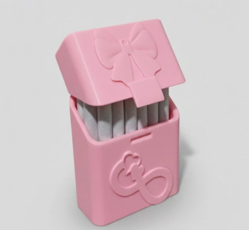 Fiyonk Detaylı Pembe sigara Kutusu - Görsel 2