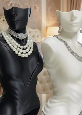 Siyah Beyaz iki adet takı organizeri - Görsel 2