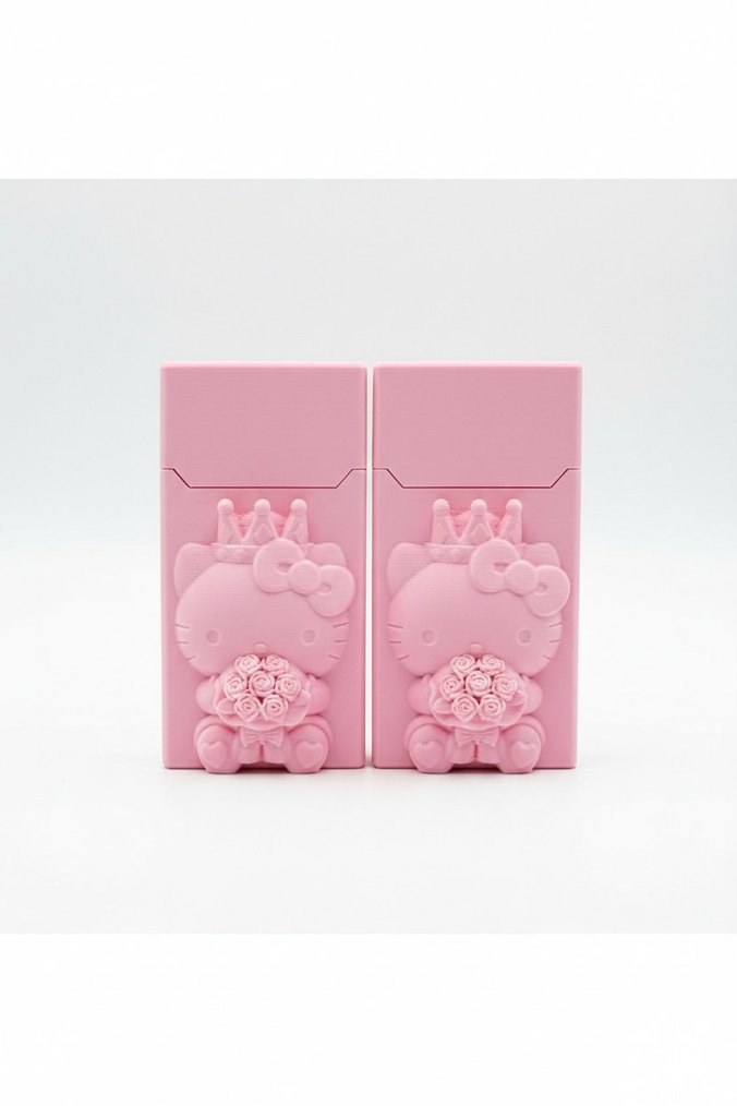 Hello Kitty Temalı Pembe Kadın sigara kutusu - Görsel 2