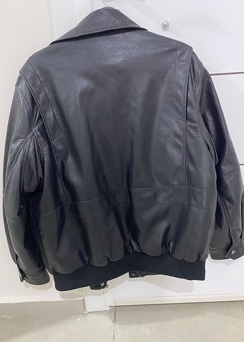BERSHKA Oversize siyah deri ceket - Görsel 5