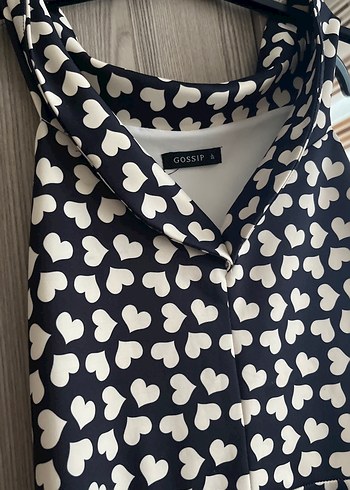 V Yaka Desenli Midi Kadın Elbise - Görsel 2