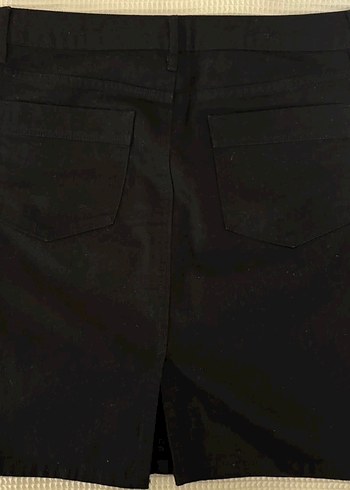 GAP Siyah Koton Mini Etek Fermuarlı - Görsel 3