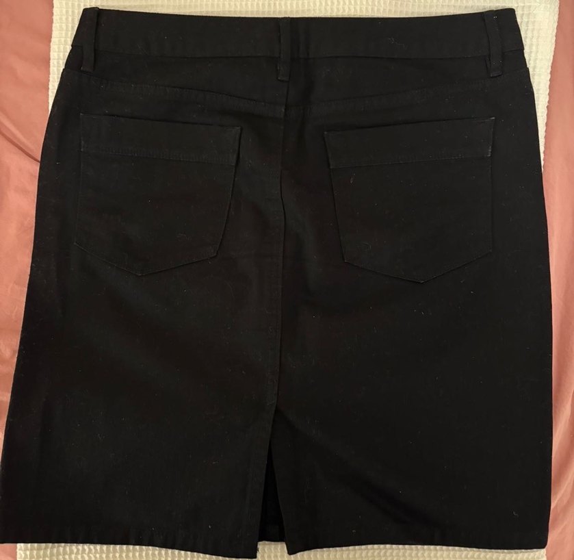 GAP Siyah Koton Mini Etek Fermuarlı - Görsel 3