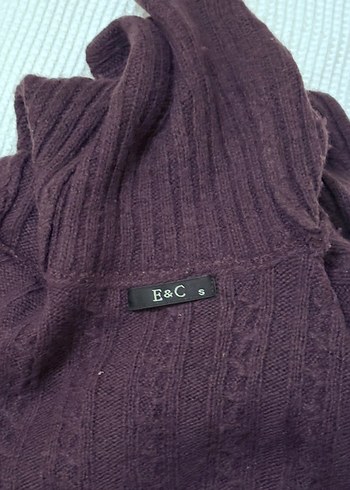 Mor Boğazlı Örgü Kadın Kazak - Görsel 2