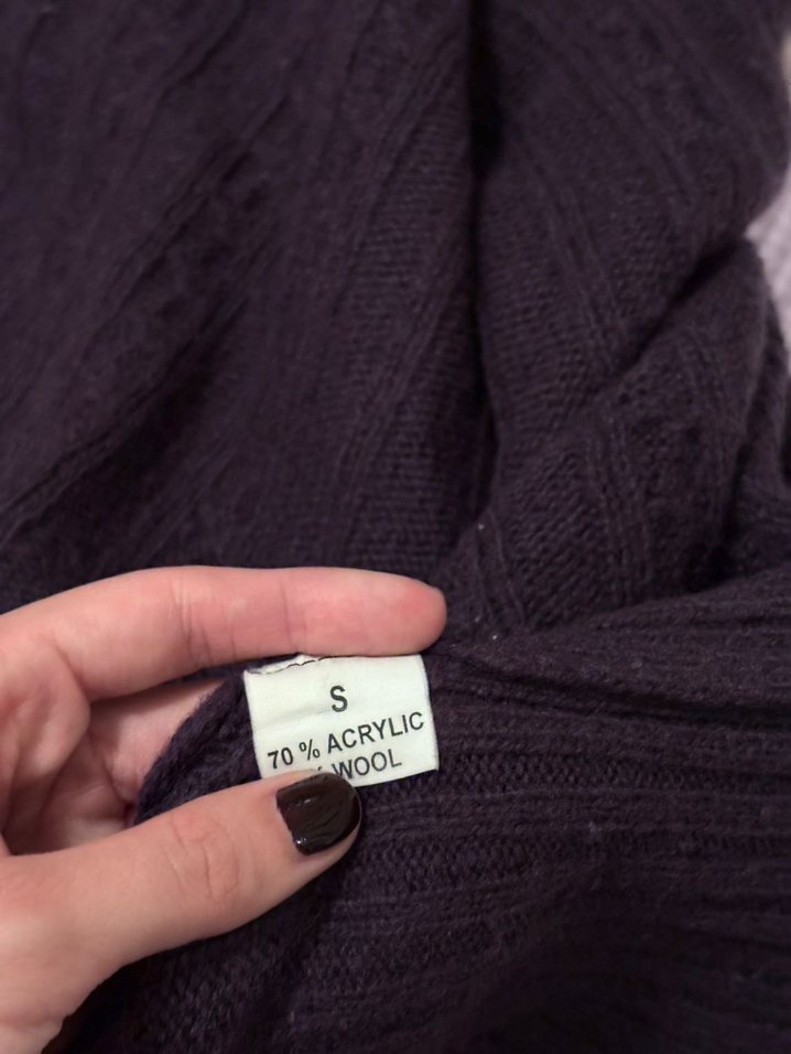 Mor Boğazlı Örgü Kadın Kazak - Görsel 3