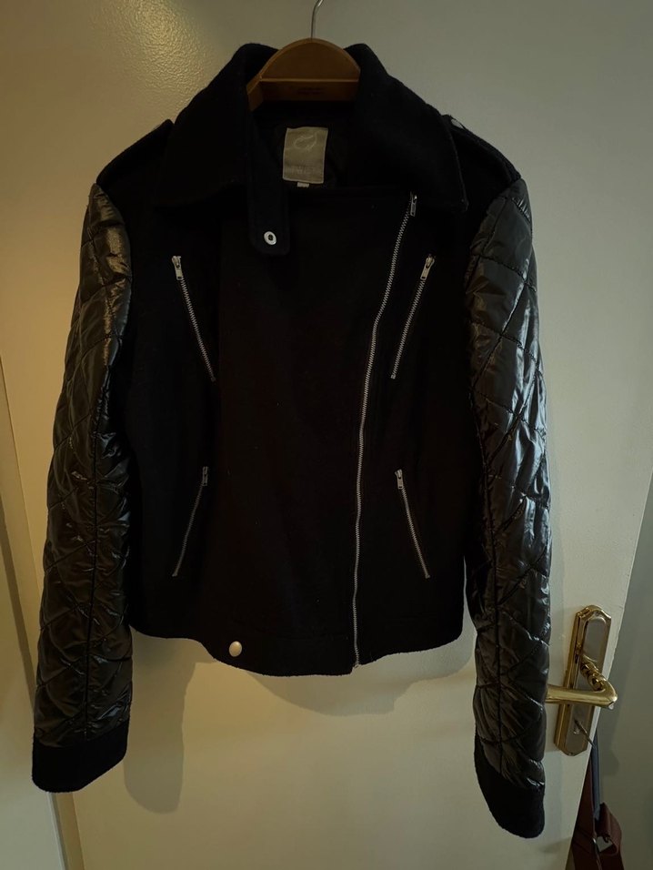 Kadın Siyah Biker Ceket - Görsel 3