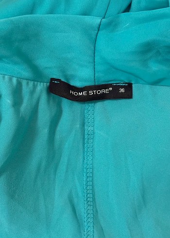 Kadın Turkuaz V Yaka Drapeli Bluz - Görsel 6