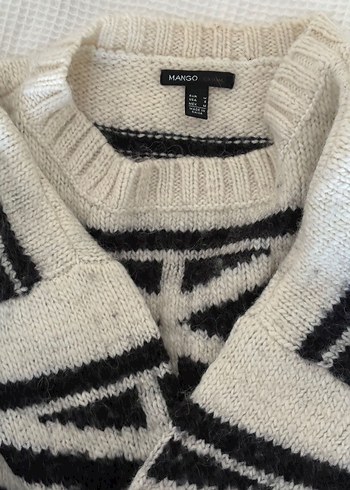 Mango Siyah Nakışlı Yün Kazak - Görsel 3