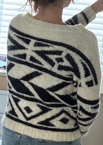 Mango Siyah Nakışlı Yün Kazak - Görsel 2