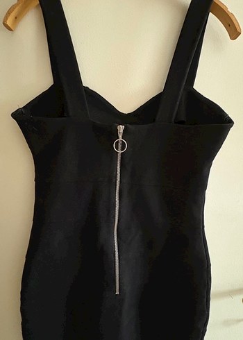 Zara Siyah Kalp Yaka Midi Elbise - Görsel 2