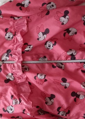Kız Çocuk Pembe Minnie Baskılı Yağmurluk - Görsel 3