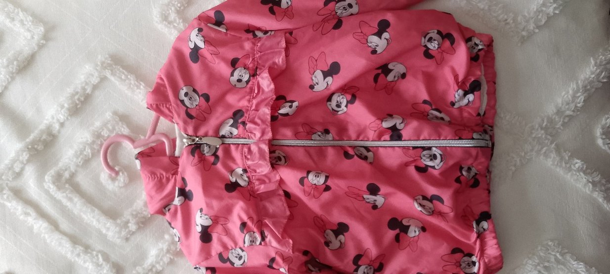 Kız Çocuk Pembe Minnie Baskılı Yağmurluk - Görsel 2