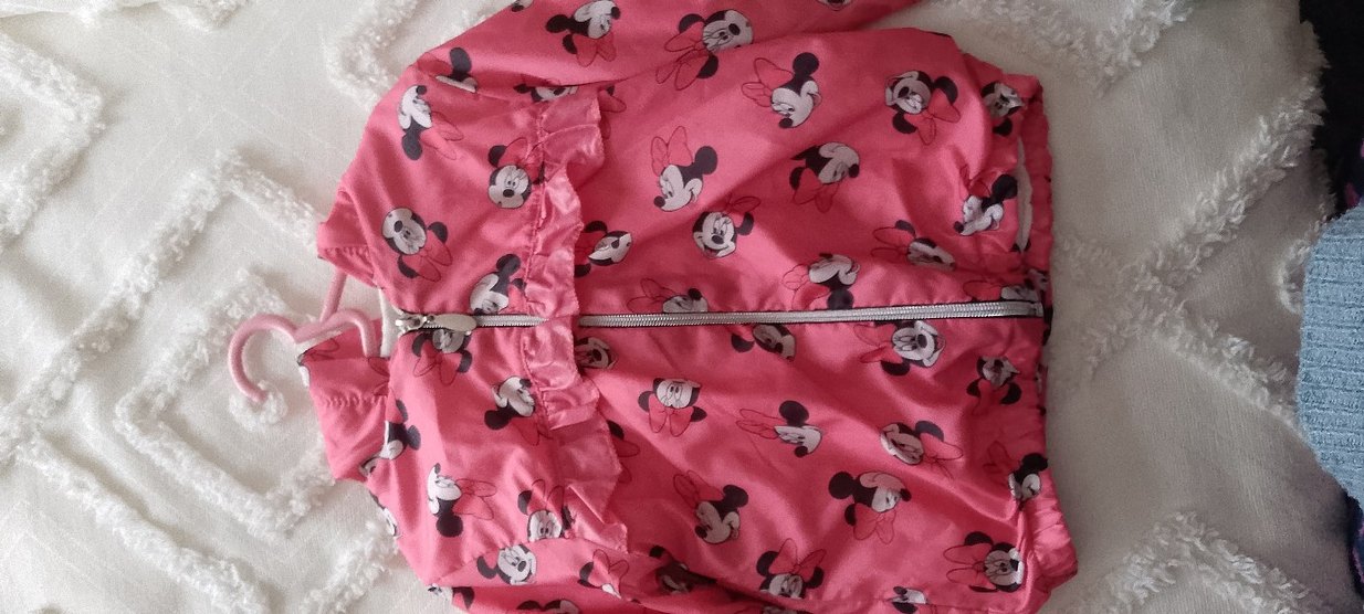 Kız Çocuk Pembe Minnie Baskılı Yağmurluk - Görsel 3