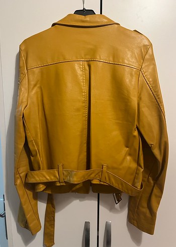 Sarı Kadın Deri Ceket - Görsel 3