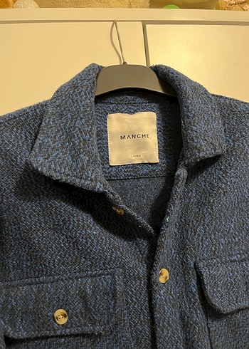 Erkek Lacivert Denim Gömlek Ceket - Görsel 2