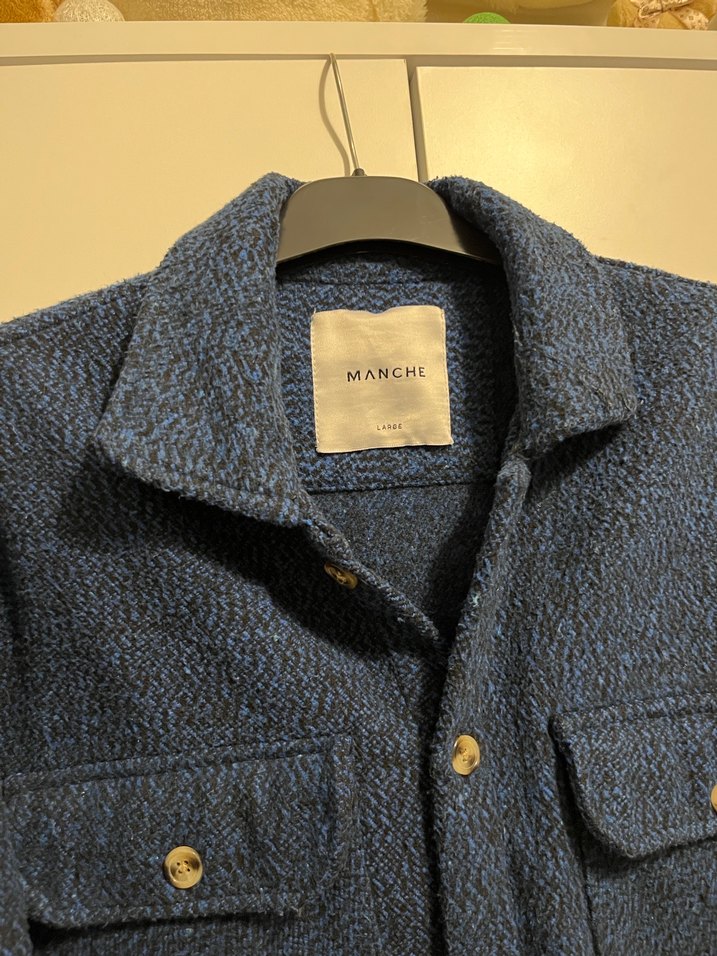 Erkek Lacivert Denim Gömlek Ceket - Görsel 2