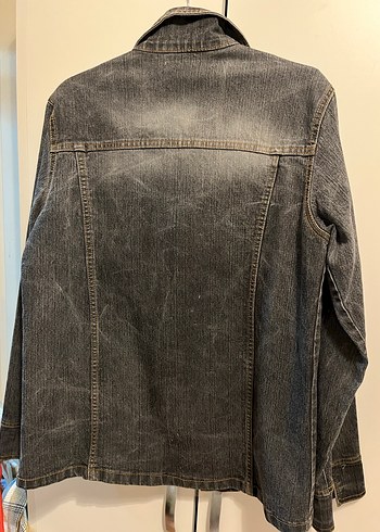 Gri fermuarlı kot Ceket - Görsel 3