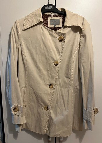 Bej Düğmeli Midi Kadın Trençkot - Görsel 2