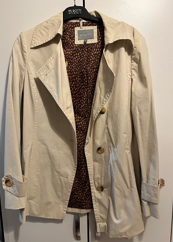 Bej Düğmeli Midi Kadın Trençkot - Görsel 3