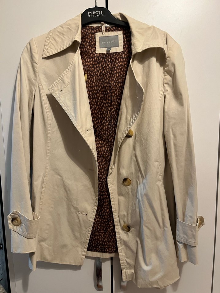 Bej Düğmeli Midi Kadın Trençkot - Görsel 3