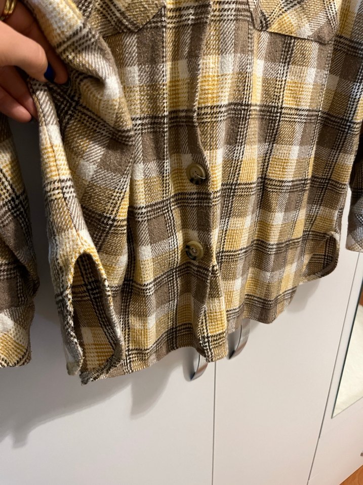 Bej Ekoseli Rahat Kesim Erkek Gömlek - Görsel 3