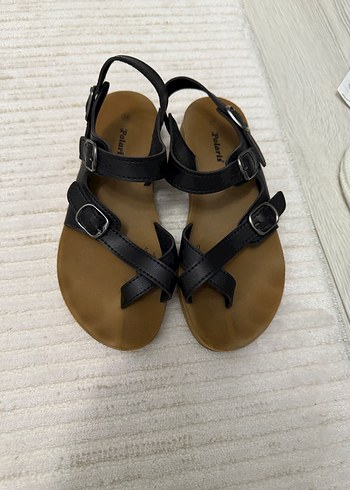 YAZLIK SİYAH DERİ SANDALET TAM KALIP 38 - Görsel 5