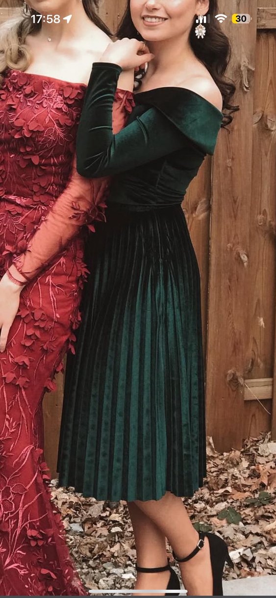 ASOS Kadın Koyu yeşil Piliseli Midi Straplez Elbise - Görsel 2