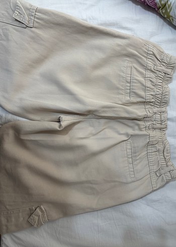 Bej %100 Pamuk Düşük-Normal Bel Kargo Pantolon - Görsel 3