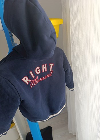 Kapüşonlu Lacivert Fermuarlı zara kalın Ceket - Görsel 3