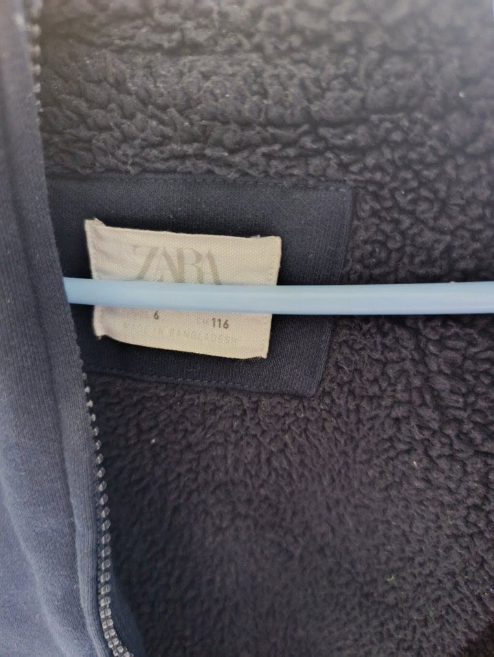 Kapüşonlu Lacivert Fermuarlı zara kalın Ceket - Görsel 5