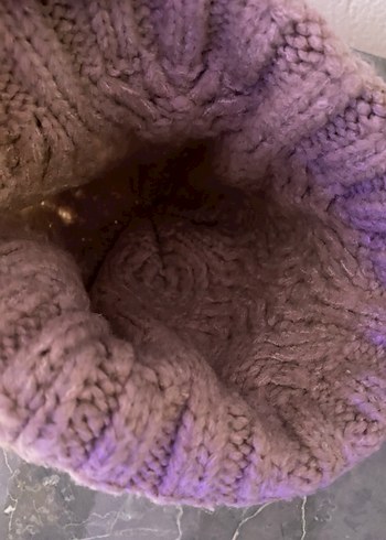 İnci Detaylı Bej Örgü Bere - Görsel 4