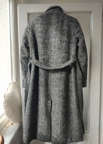 Gri Uzun Kadın Kaşe Kaban - Görsel 2