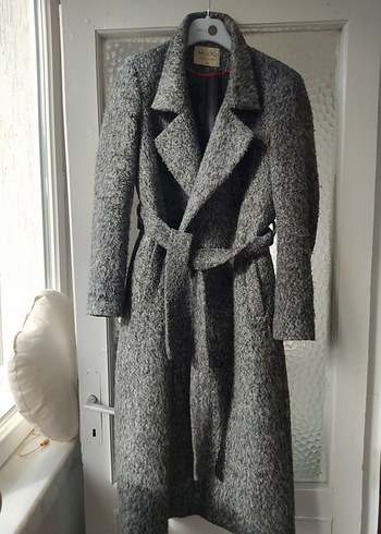 Gri Uzun Kadın Kaşe Kaban - Görsel 3