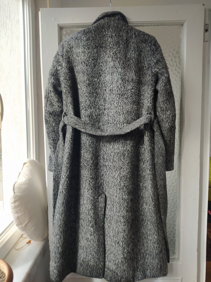 Gri Uzun Kadın Kaşe Kaban - Görsel 2