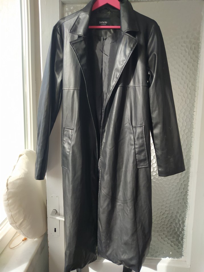 Uzun Deri Ceket - Görsel 4