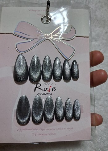 Gri Parlak Takma Tırnak Seti - Görsel 2