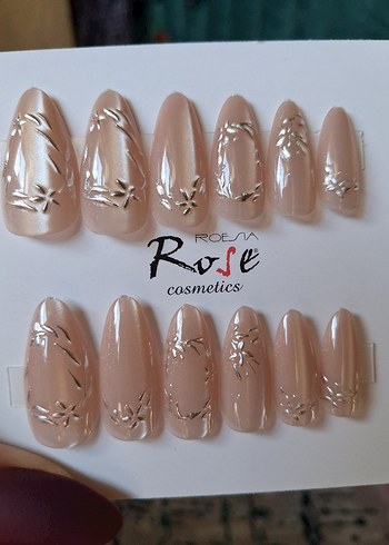 Bej Parlak Tırnak Süsü Seti - Görsel 3