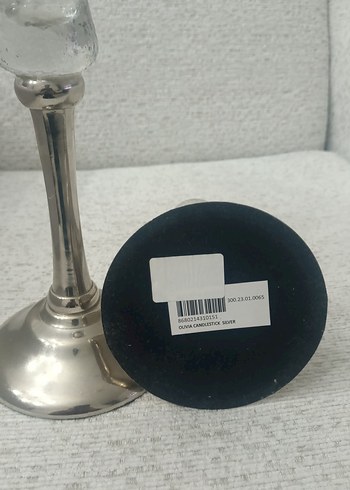 Gri Camlı GÜMÜŞ KAPLAMA Mumluk Çift - Görsel 2