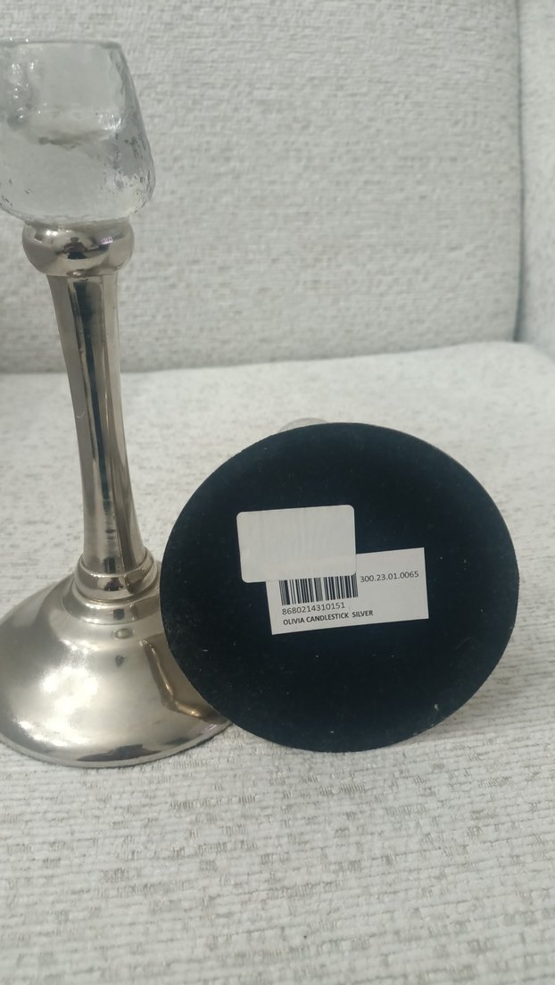 Gri Camlı GÜMÜŞ KAPLAMA Mumluk Çift - Görsel 2