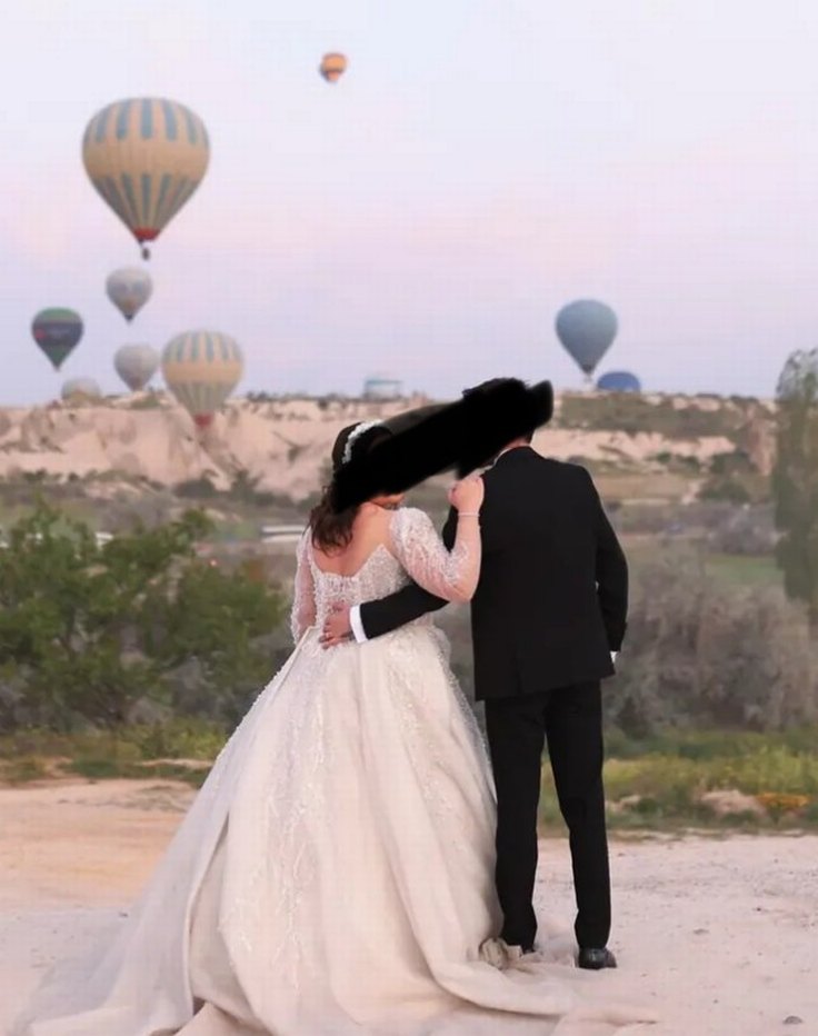 Uzun Kollu V Yaka Prenses Gelinlik - Görsel 2