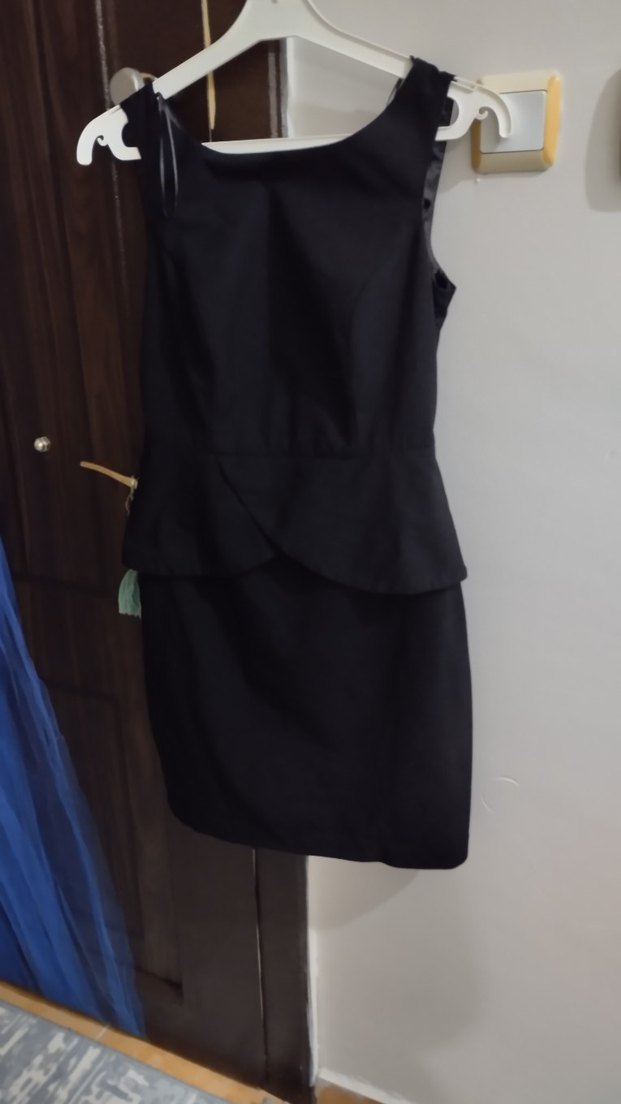 Siyah Midi Ofis Elbisesi - Görsel 3