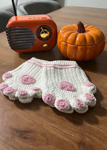 Kedi patisi detaylı örgü eldiven - Görsel 2