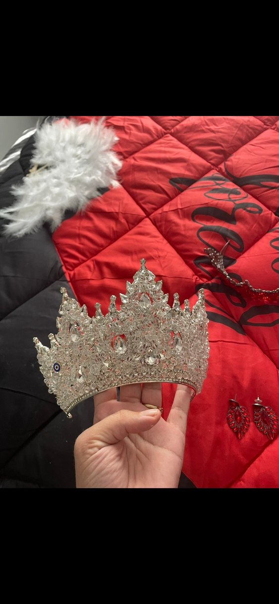 Parlak Kırmızı Pullu Düğün Tacı - Görsel 2