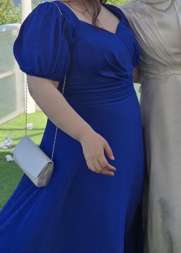 Saks Mavisi Elbise - Görsel 4