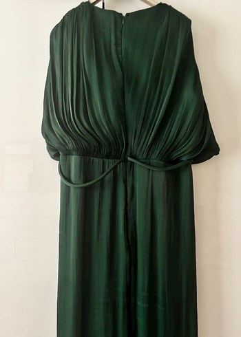 Yeşil şifon Uzun Abiye Elbise - Görsel 2