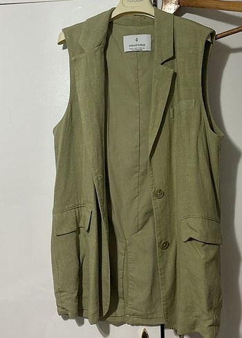 Stradivarius Keten Kadın Yelek - Görsel 2