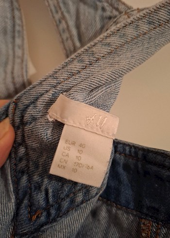 Gri acık mavi Kadın Denim Midi Kısa Tulum, bol rahat. - Görsel 7