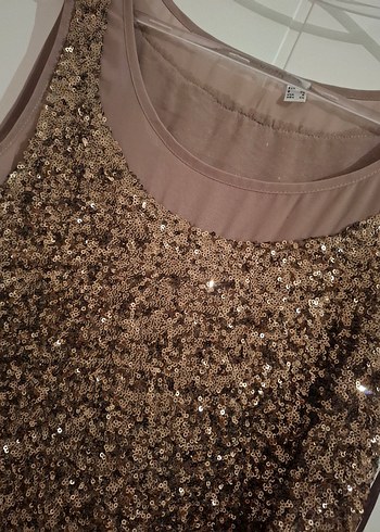 Parlak Bej Midi Abiye Elbise - Görsel 2